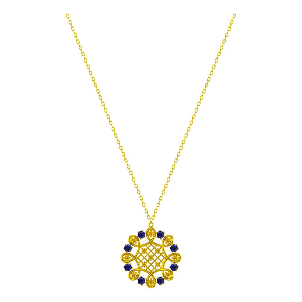 Sapphire Elegance Necklace
Gold 21K