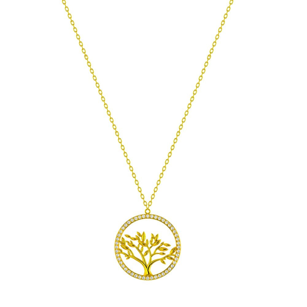 Tree of Life Elegance 21K Gold Necklace