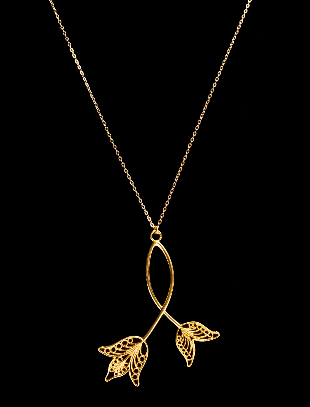 Tree leaf Necklace Gold 21K