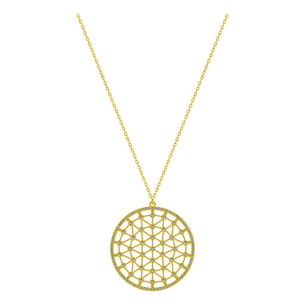 Golden Grid Necklace Gold 21K