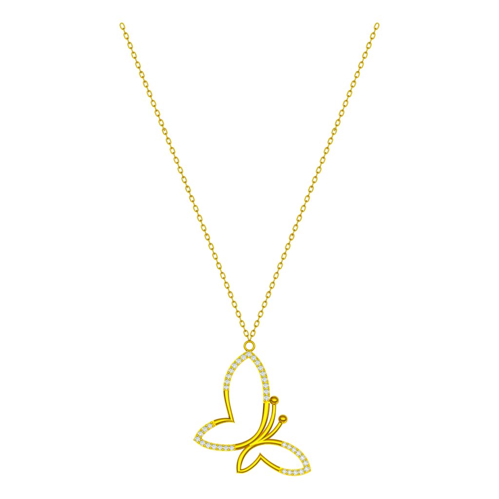 Butterfly Necklace Gold 21K