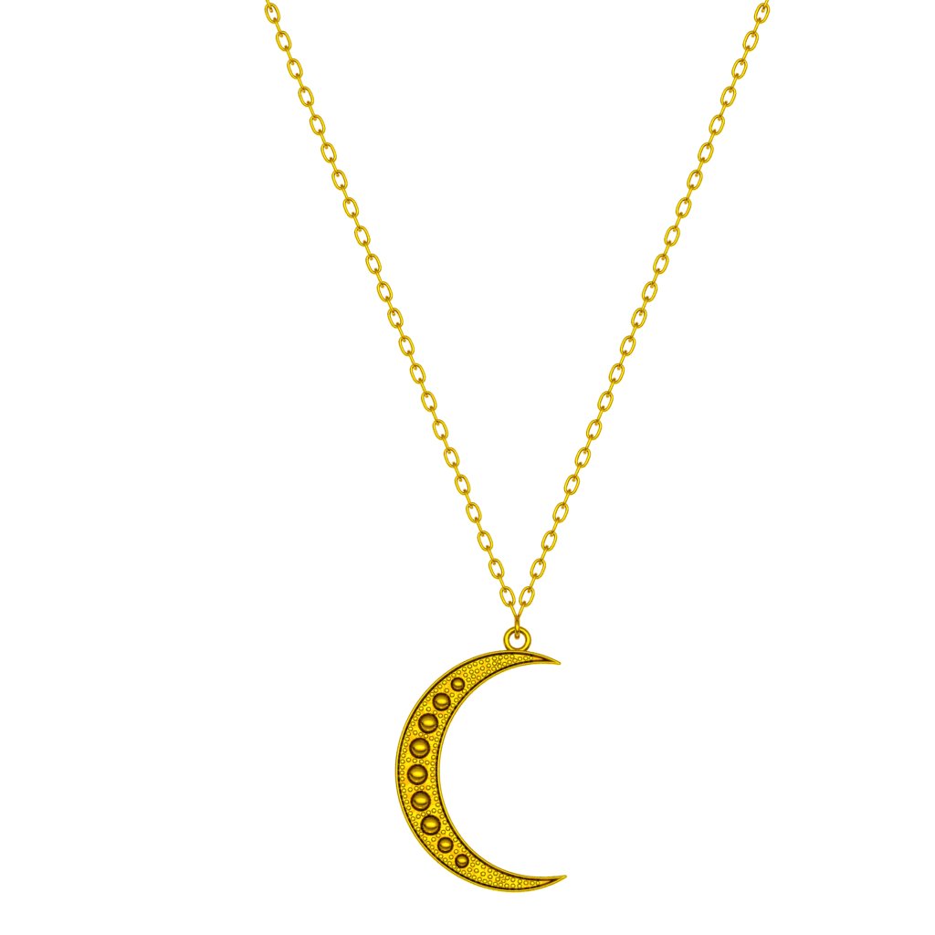 Ramadan halfmoon Necklace Gold 21K