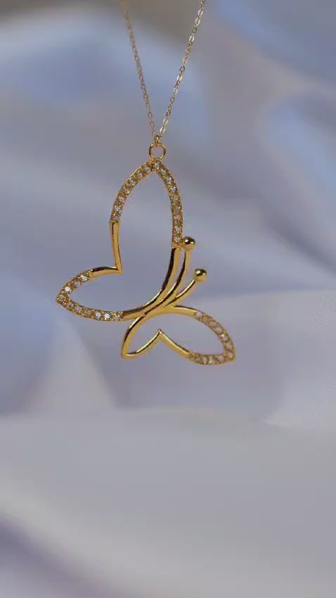 Butterfly Necklace Gold 21K