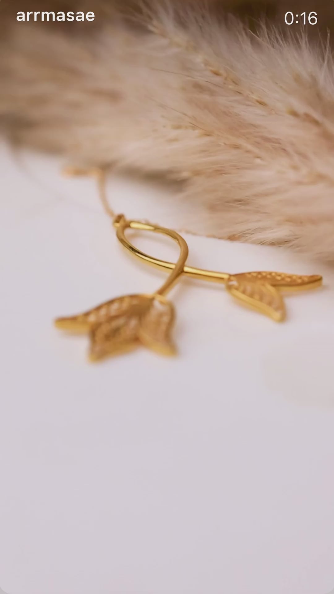 Tree leaf Necklace Gold 21K