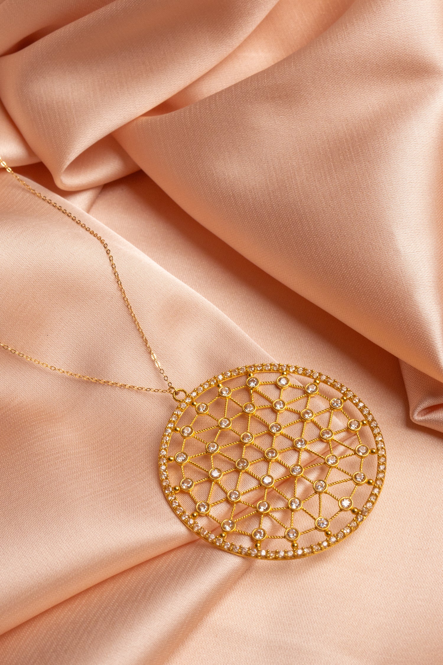 Golden Grid Necklace Gold 21K